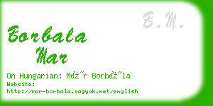 borbala mar business card